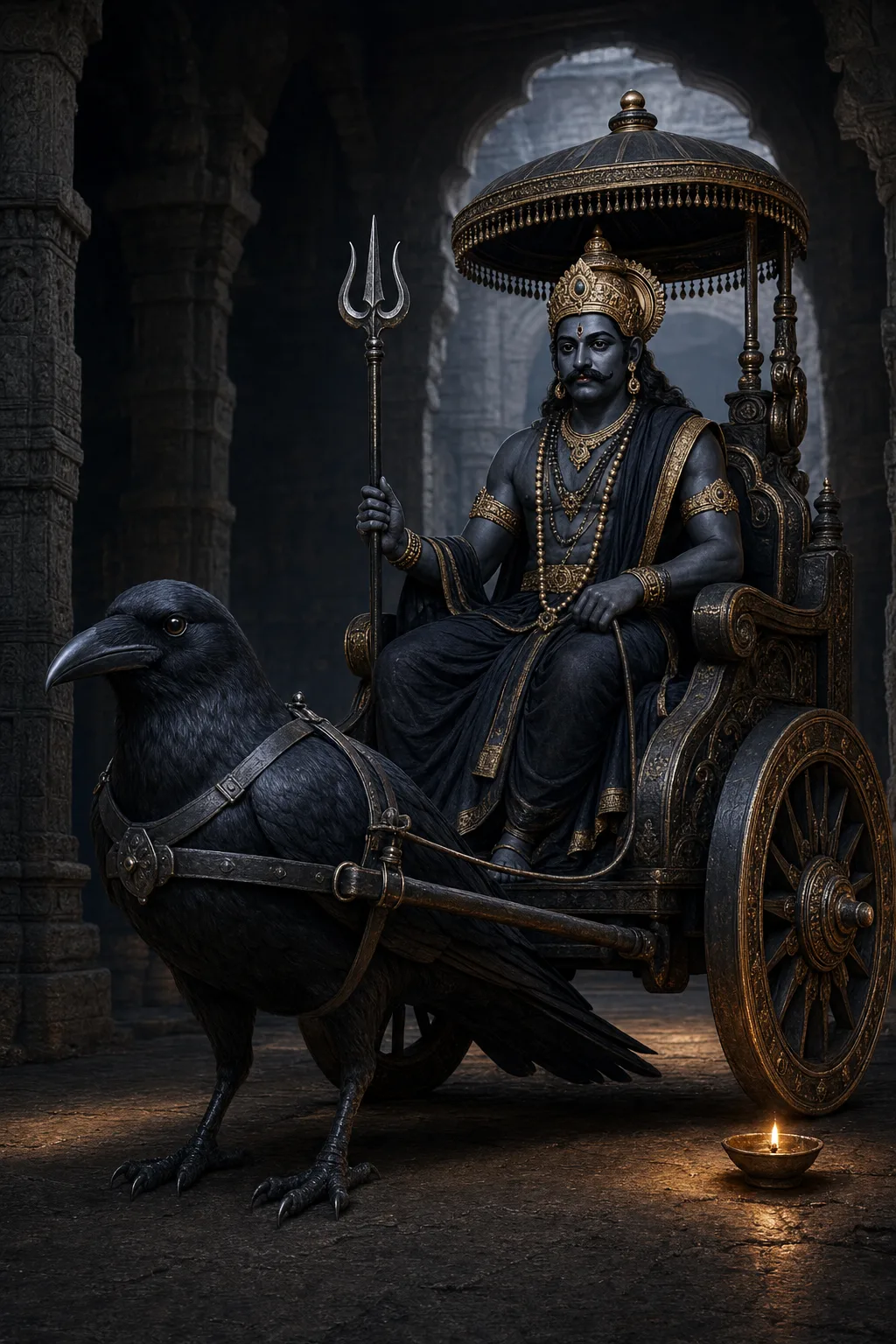 Shani Dev in devotional artwork